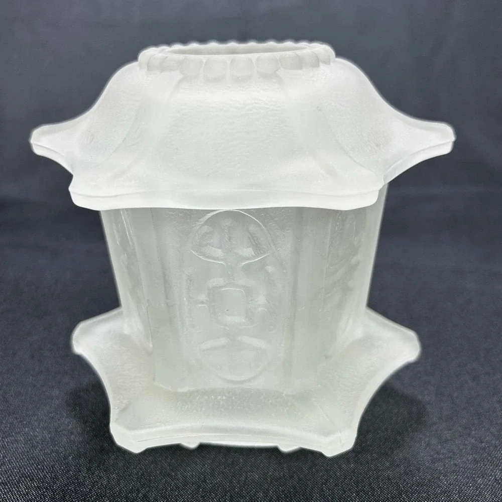Vintage 1970s HOMCO Frosted White Fairy Lamp Light Satin Glass Asian Pagoda VHTF